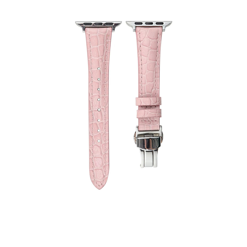 Lederarmband mit Schmetterlingsschnalle für Apple Watch