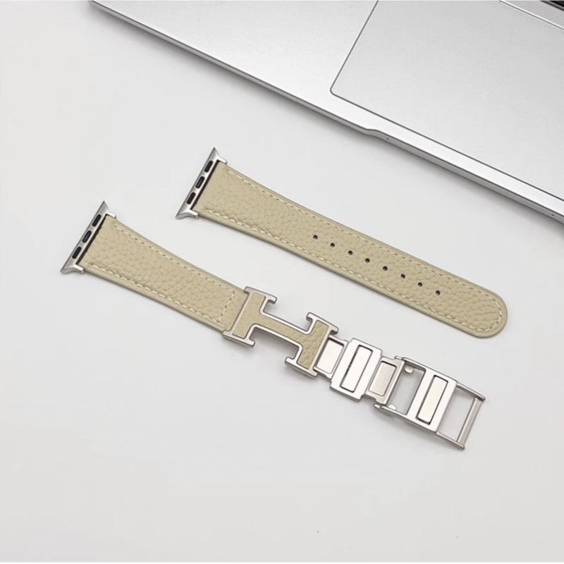Lederarmband mit Litschi-Muster für Apple Watch