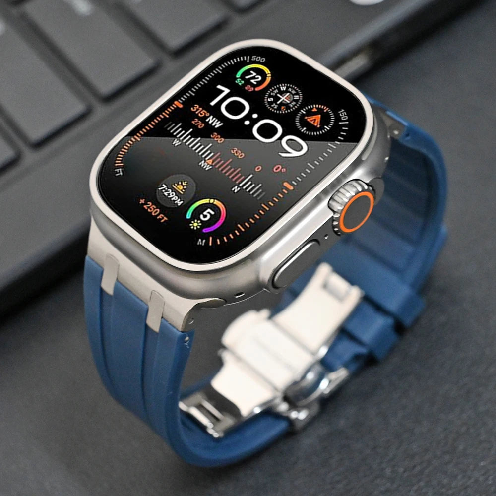 AP Silikonarmband mit Schmetterlingsschnalle für Apple Watch