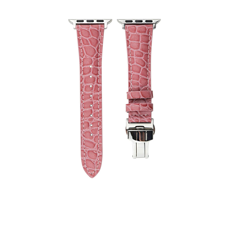 Lederarmband mit Schmetterlingsschnalle für Apple Watch