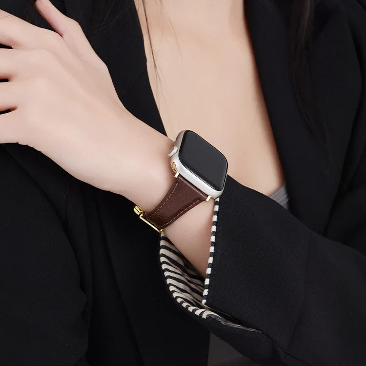 Elegant Lucky Flower Leather Strap For Apple Watch
