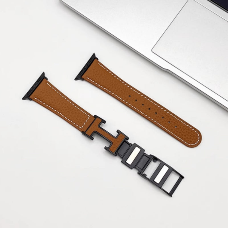Lederarmband mit Litschi-Muster für Apple Watch