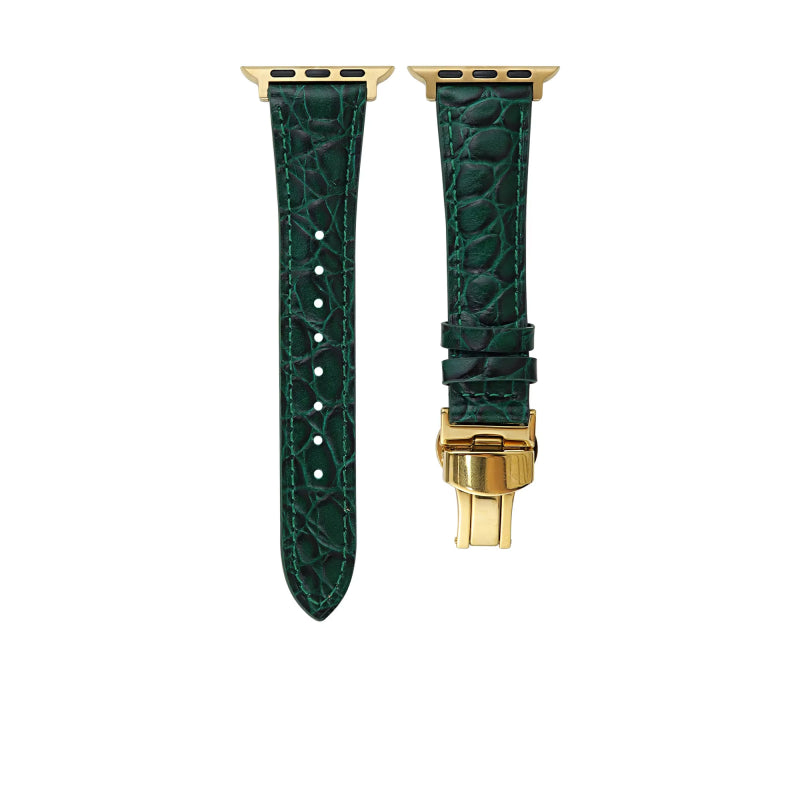 Lederarmband mit Schmetterlingsschnalle für Apple Watch