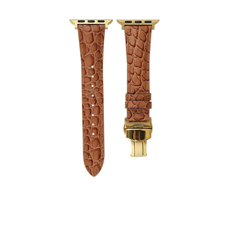 Lederarmband mit Schmetterlingsschnalle für Apple Watch