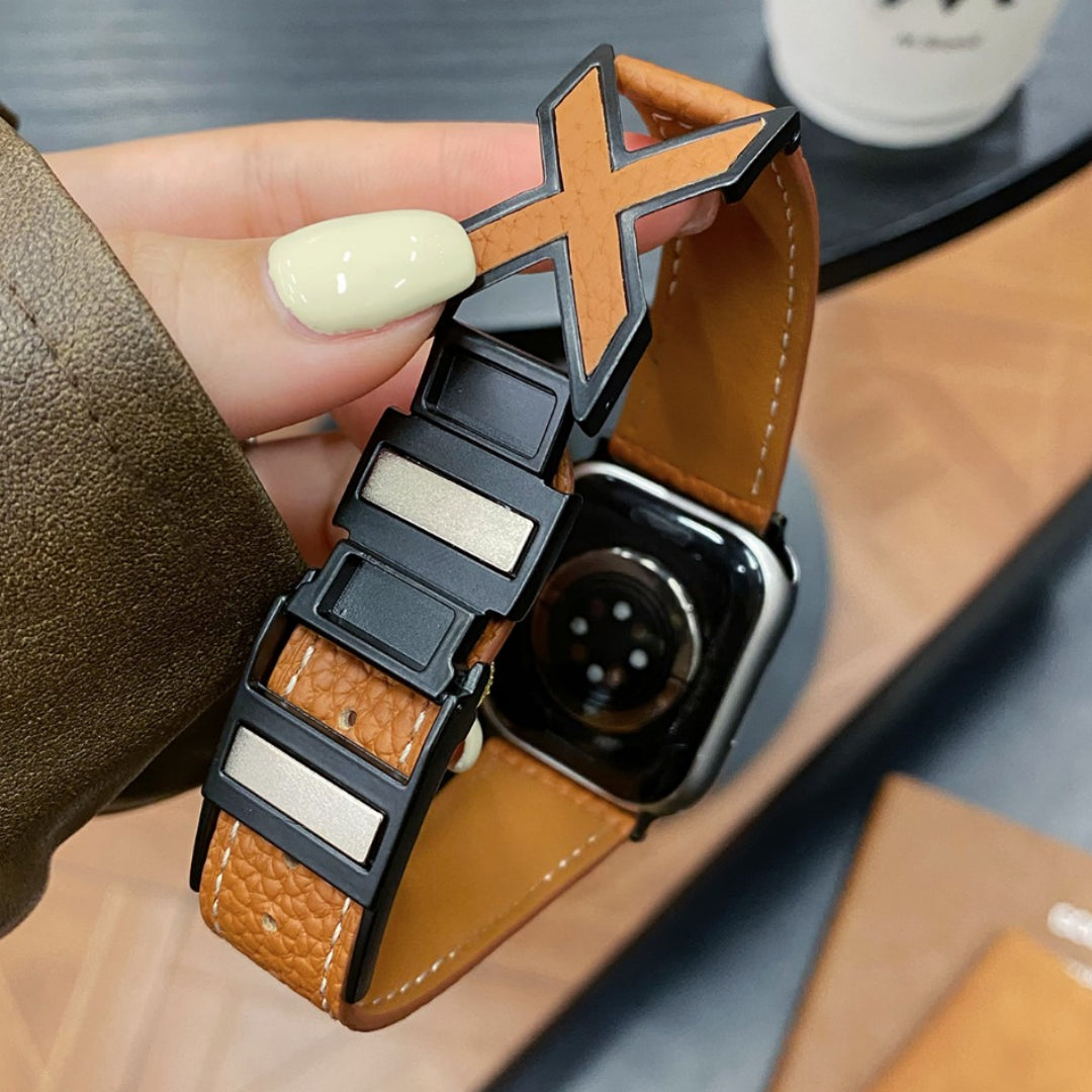 Lederarmband mit magnetischer Schnalle für Apple Watch