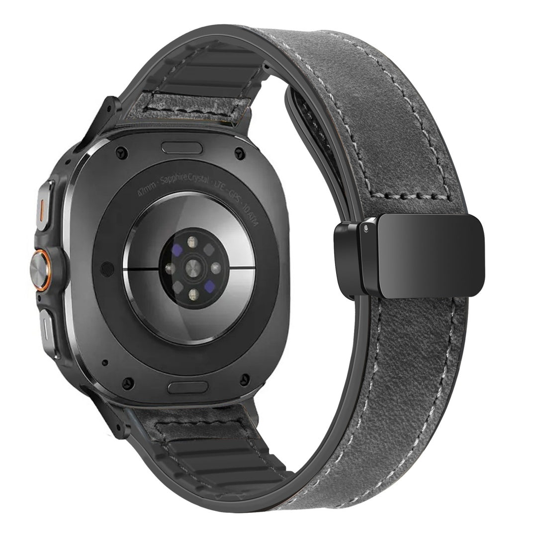 Magnetic Leather & Silicone Band for Samsung Galaxy Watch Ultra