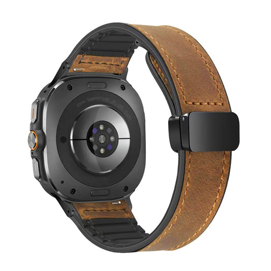 Magnetic Leather & Silicone Band for Samsung Galaxy Watch Ultra