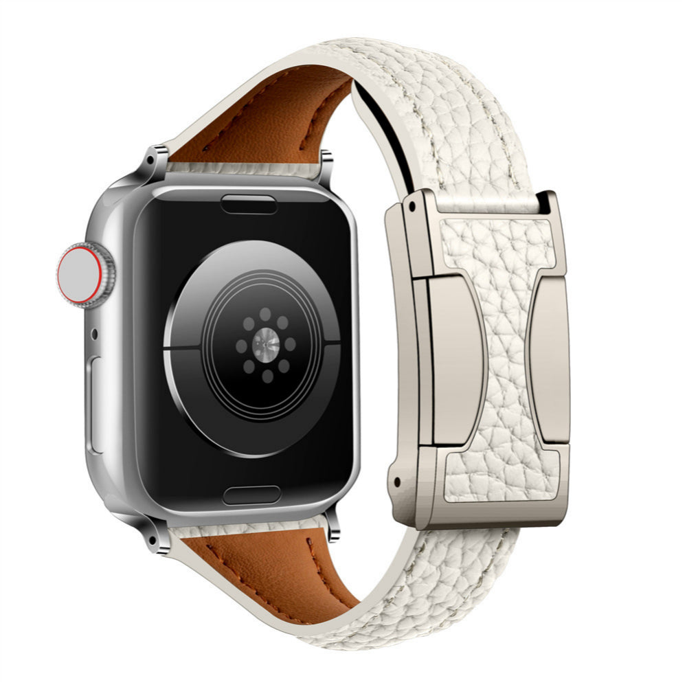 Lederarmband mit Litschi-Muster für Apple Watch