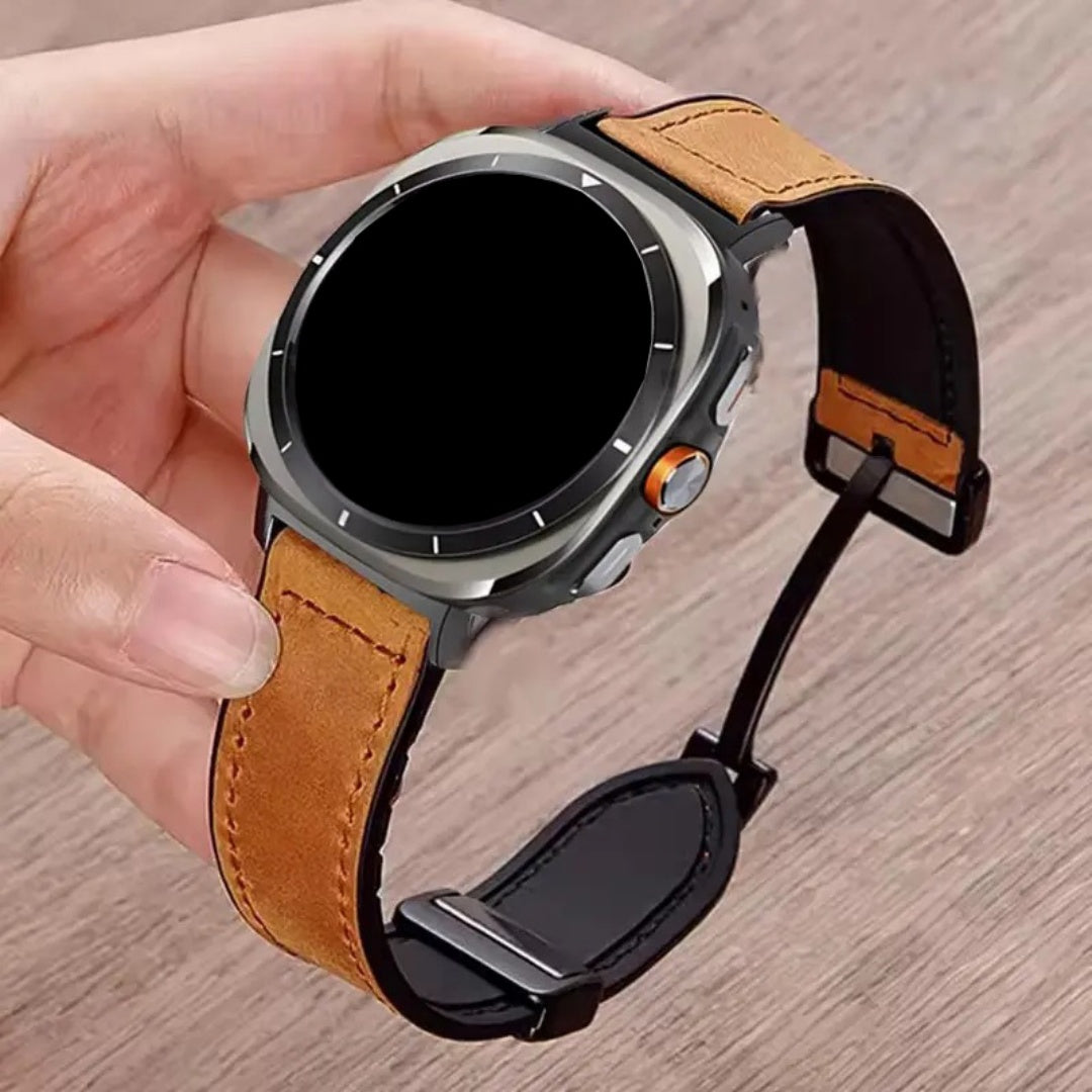 Magnetic Leather & Silicone Band for Samsung Galaxy Watch Ultra