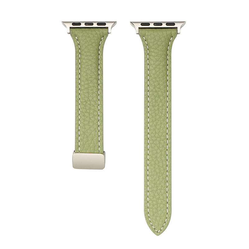 Magnetic Lychee Pattern Leather Band For Apple Watch
