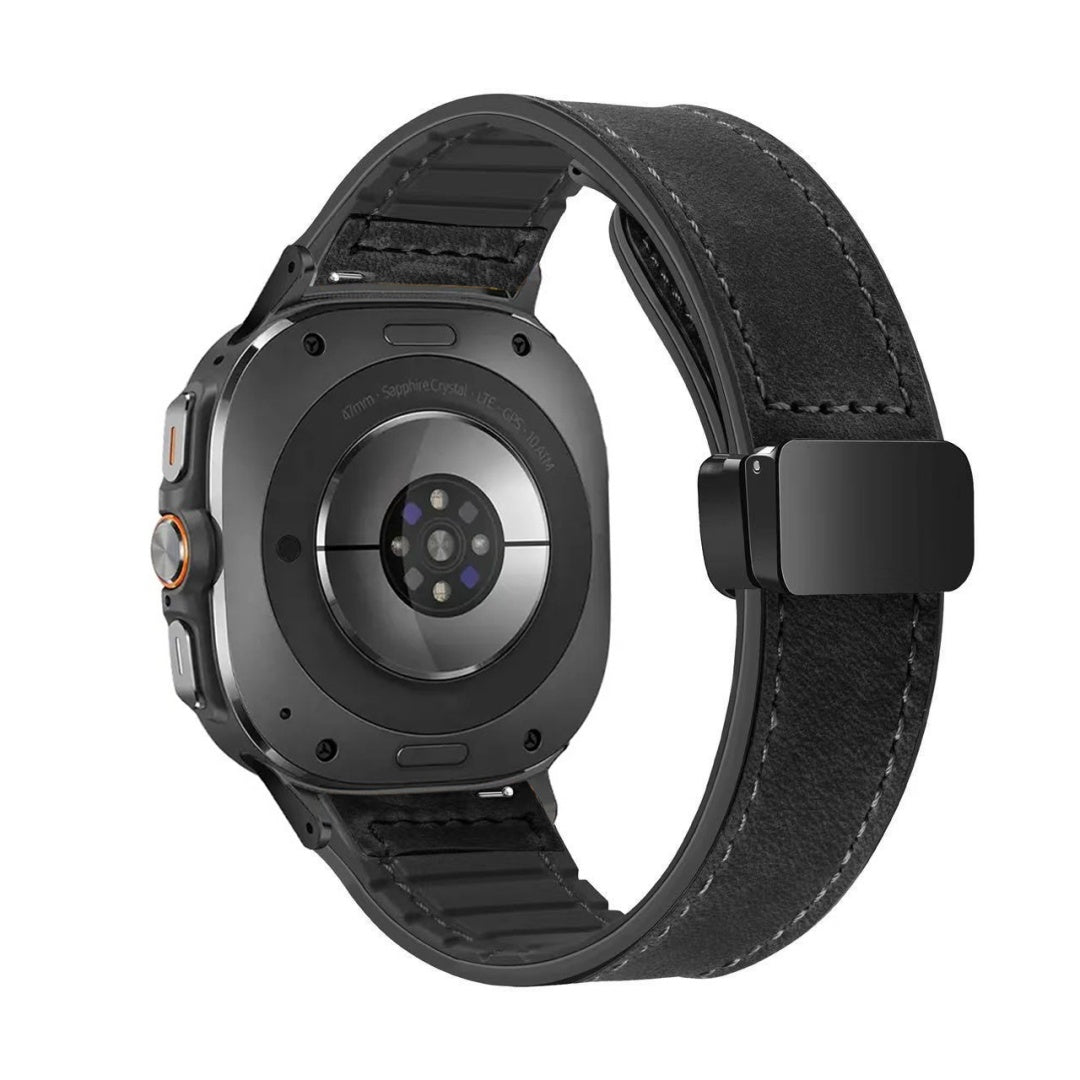 Magnetic Leather & Silicone Band for Samsung Galaxy Watch Ultra