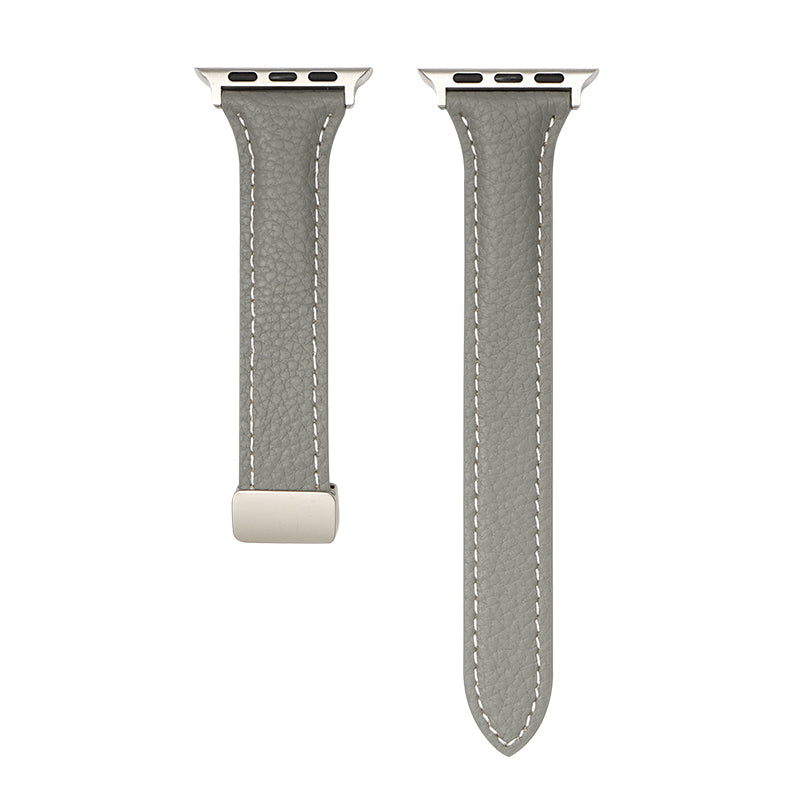Magnetic Lychee Pattern Leather Band For Apple Watch