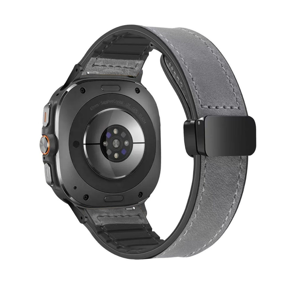 Magnetic Leather & Silicone Band for Samsung Galaxy Watch Ultra