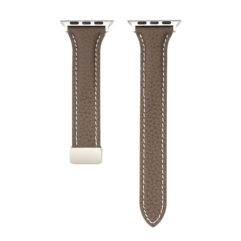 Magnetic Lychee Pattern Leather Band For Apple Watch