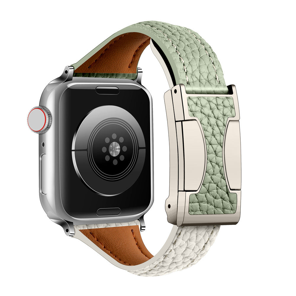 Lederarmband mit Litschi-Muster für Apple Watch