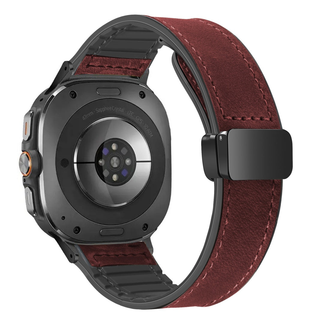 Magnetic Leather & Silicone Band for Samsung Galaxy Watch Ultra