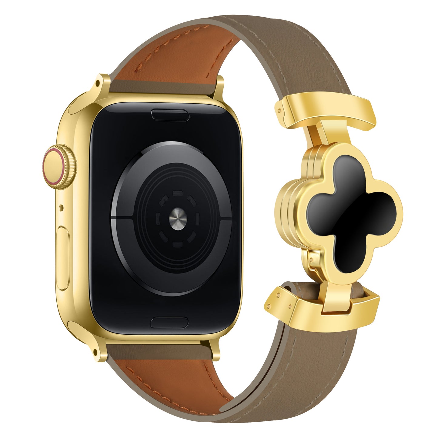 Elegant Lucky Flower Leather Strap For Apple Watch