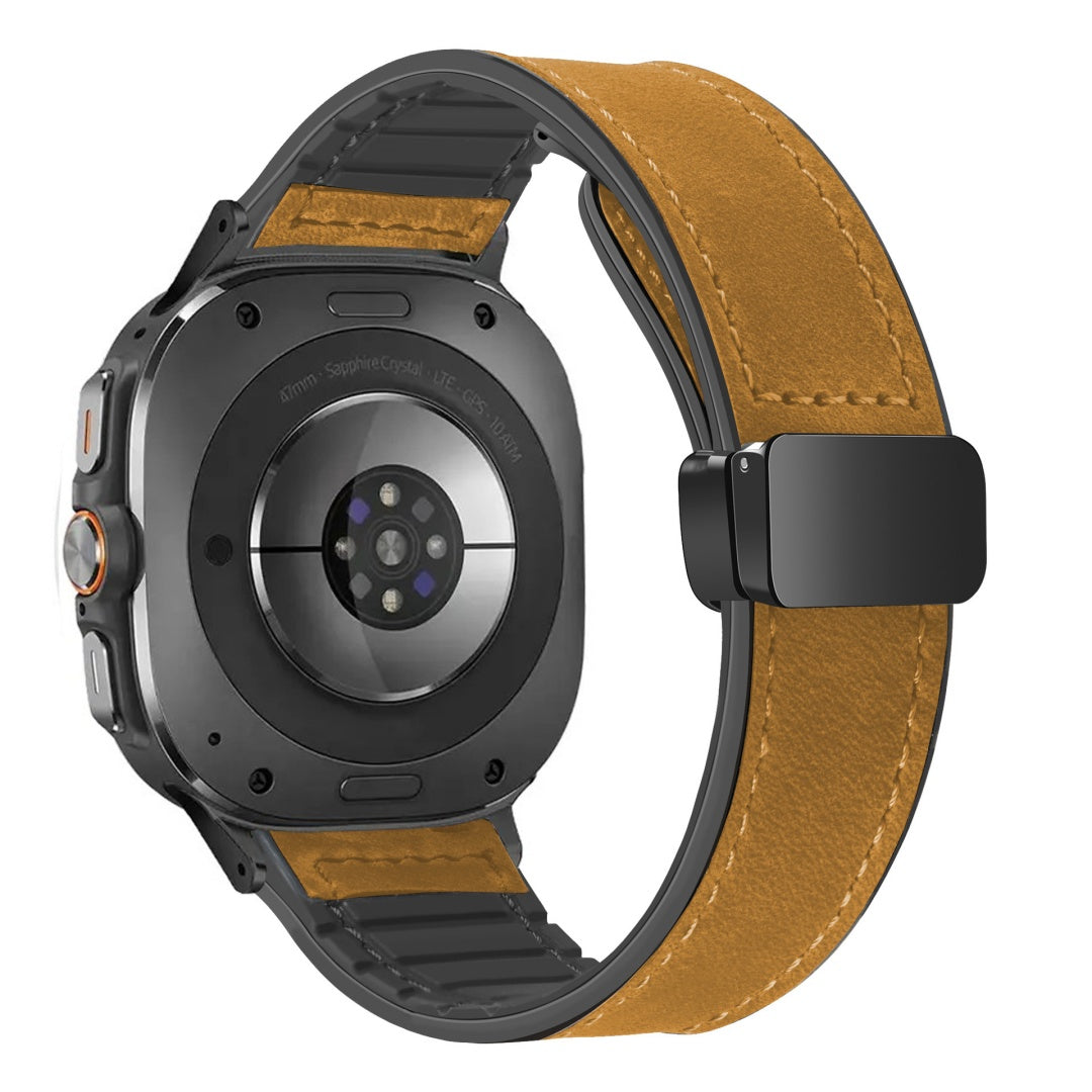 Magnetic Leather & Silicone Band for Samsung Galaxy Watch Ultra