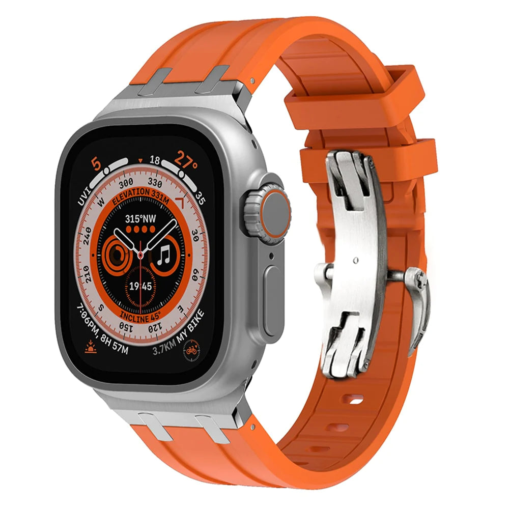 AP Butterfly Buckle Silicone Band For Apple Watch