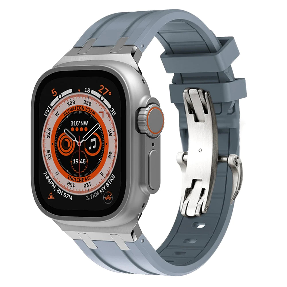 AP Butterfly Buckle Silicone Band For Apple Watch