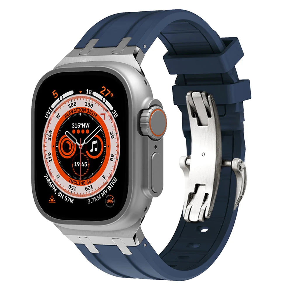 AP Butterfly Buckle Silicone Band For Apple Watch