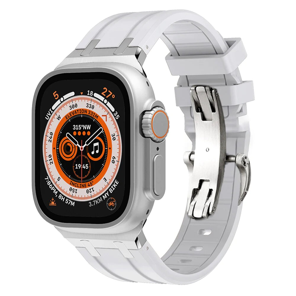 AP Butterfly Buckle Silicone Band For Apple Watch