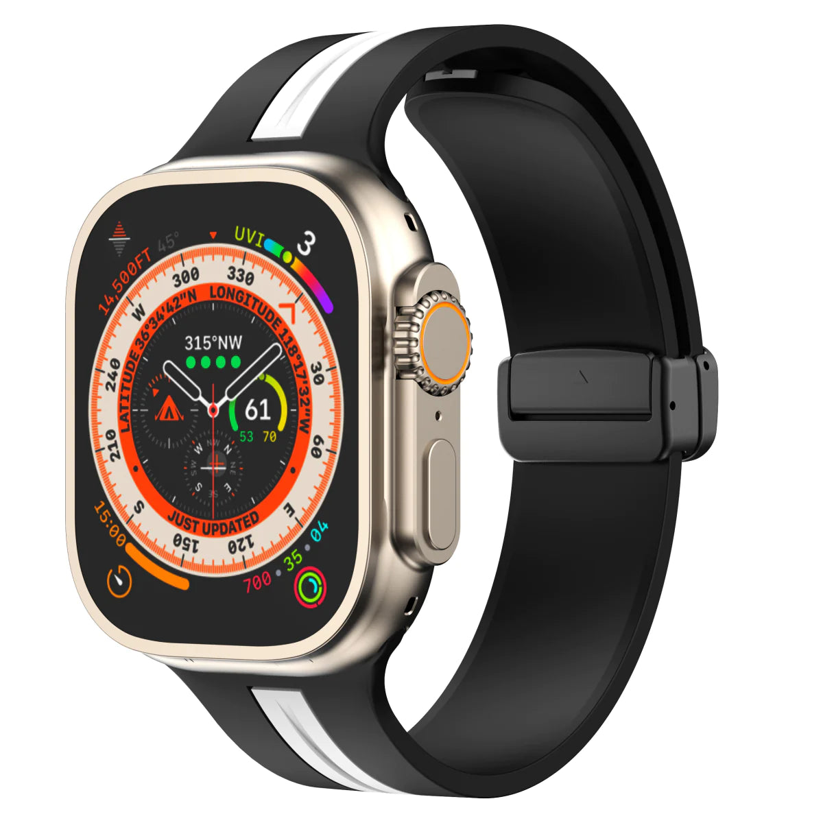Zweifarbiges Silikonarmband für die Apple Watch