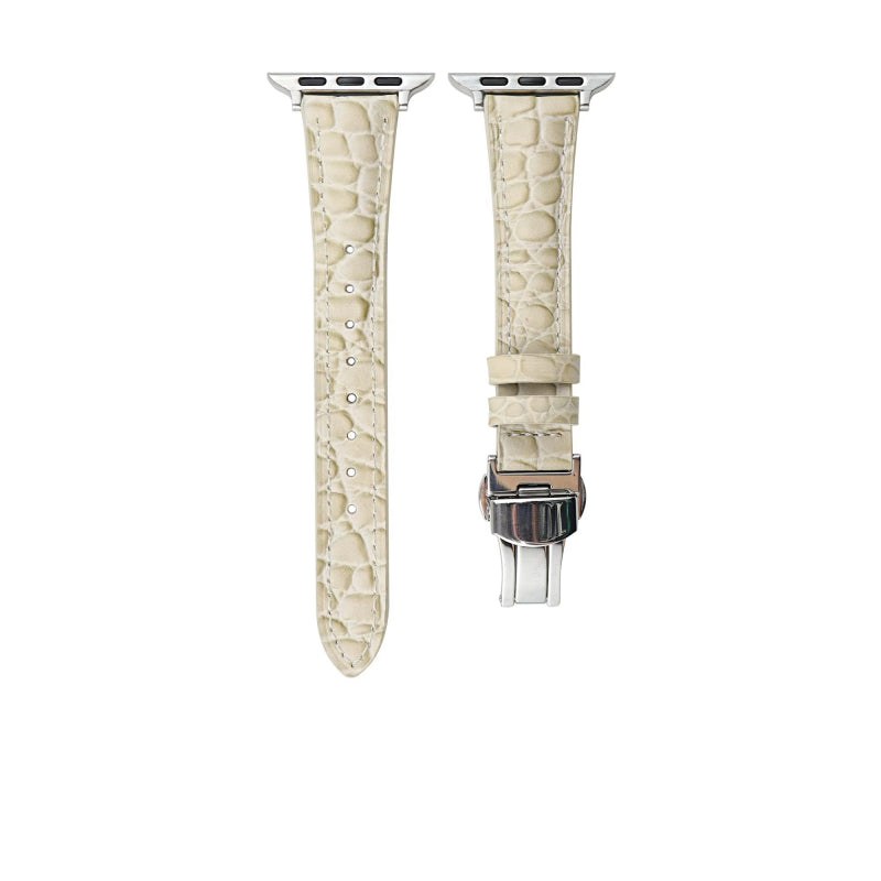 Lederarmband mit Schmetterlingsschnalle für Apple Watch