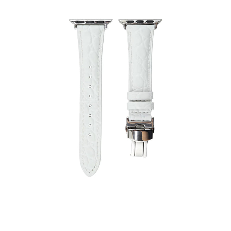 Lederarmband mit Schmetterlingsschnalle für Apple Watch