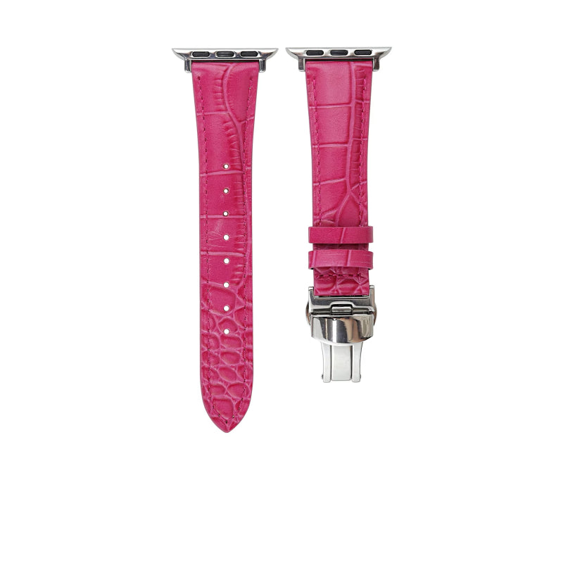 Lederarmband mit Schmetterlingsschnalle für Apple Watch