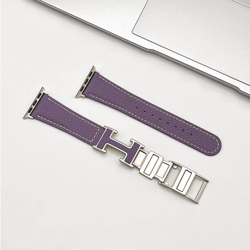 Lederarmband mit Litschi-Muster für Apple Watch