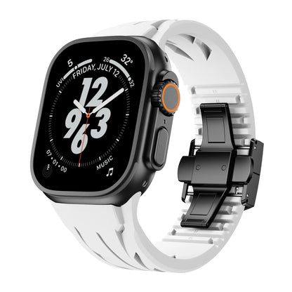 FKM Rubber Butterfly Buckle Band For Apple Watch