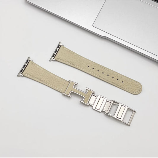 Lychee Pattern Leather Band For Apple Watch