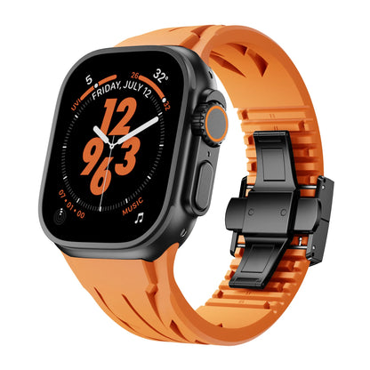 FKM Rubber Butterfly Buckle Band For Apple Watch