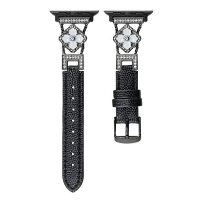 Elegant Floral Leather Band For Apple Watch