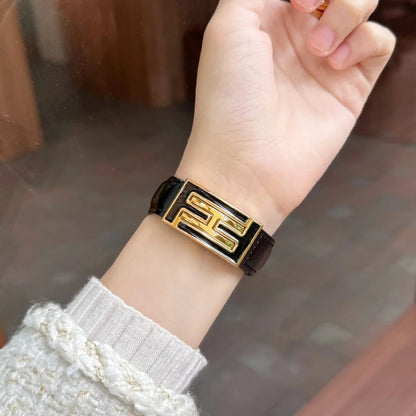 Leather Magnetic Buckle Strap For Apple Watch