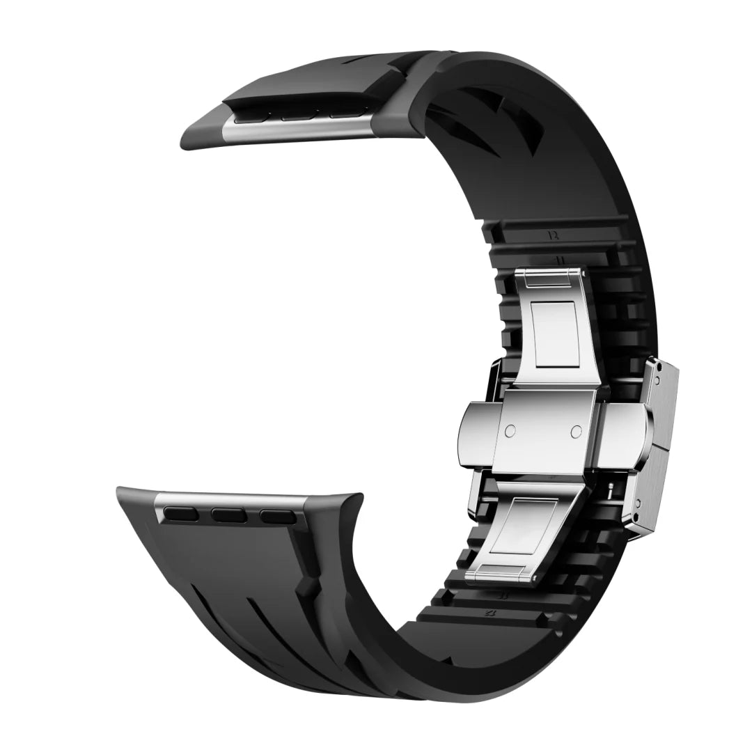 FKM Rubber Butterfly Buckle Band For Apple Watch