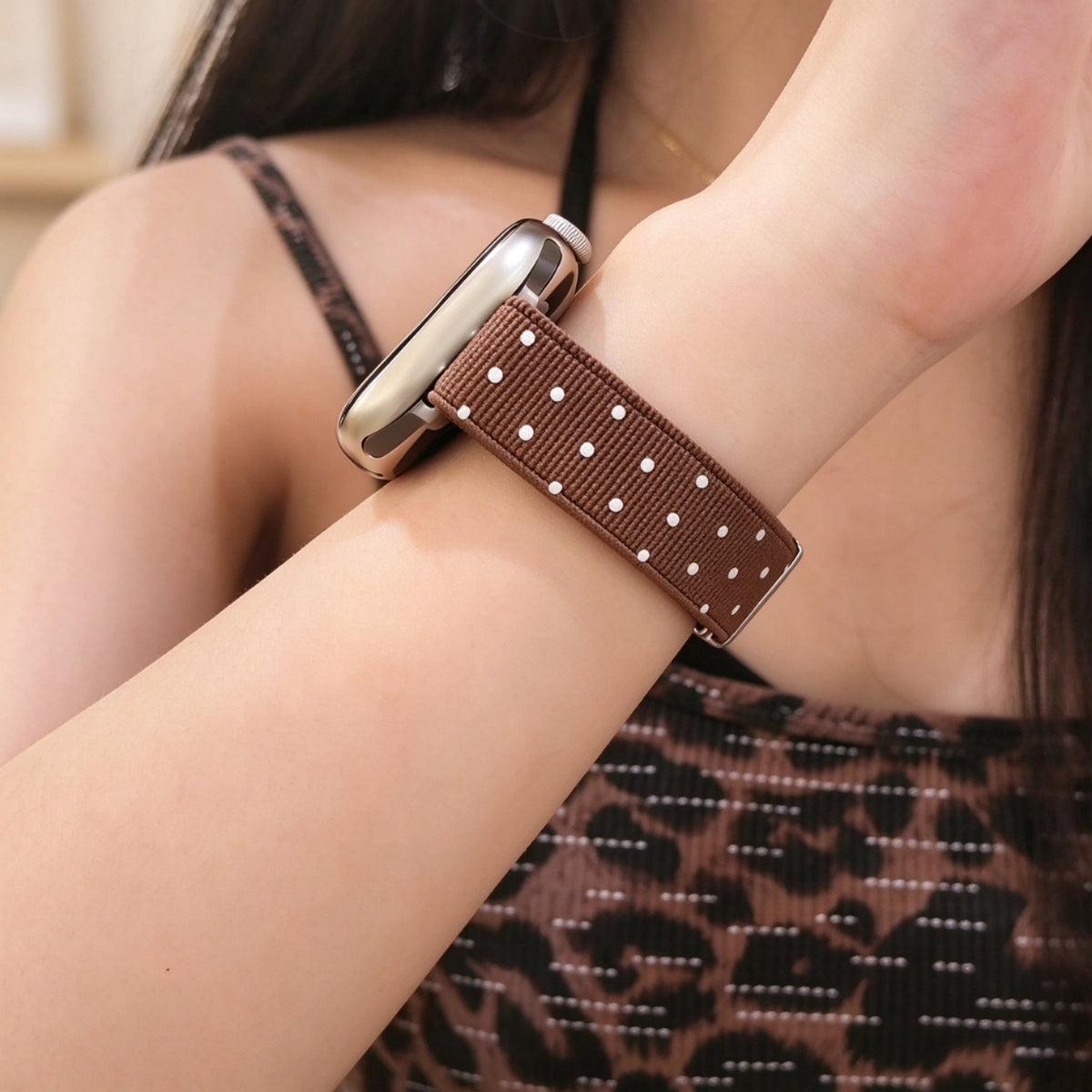 Slim Polka Dot Magnetic Nylon Strap