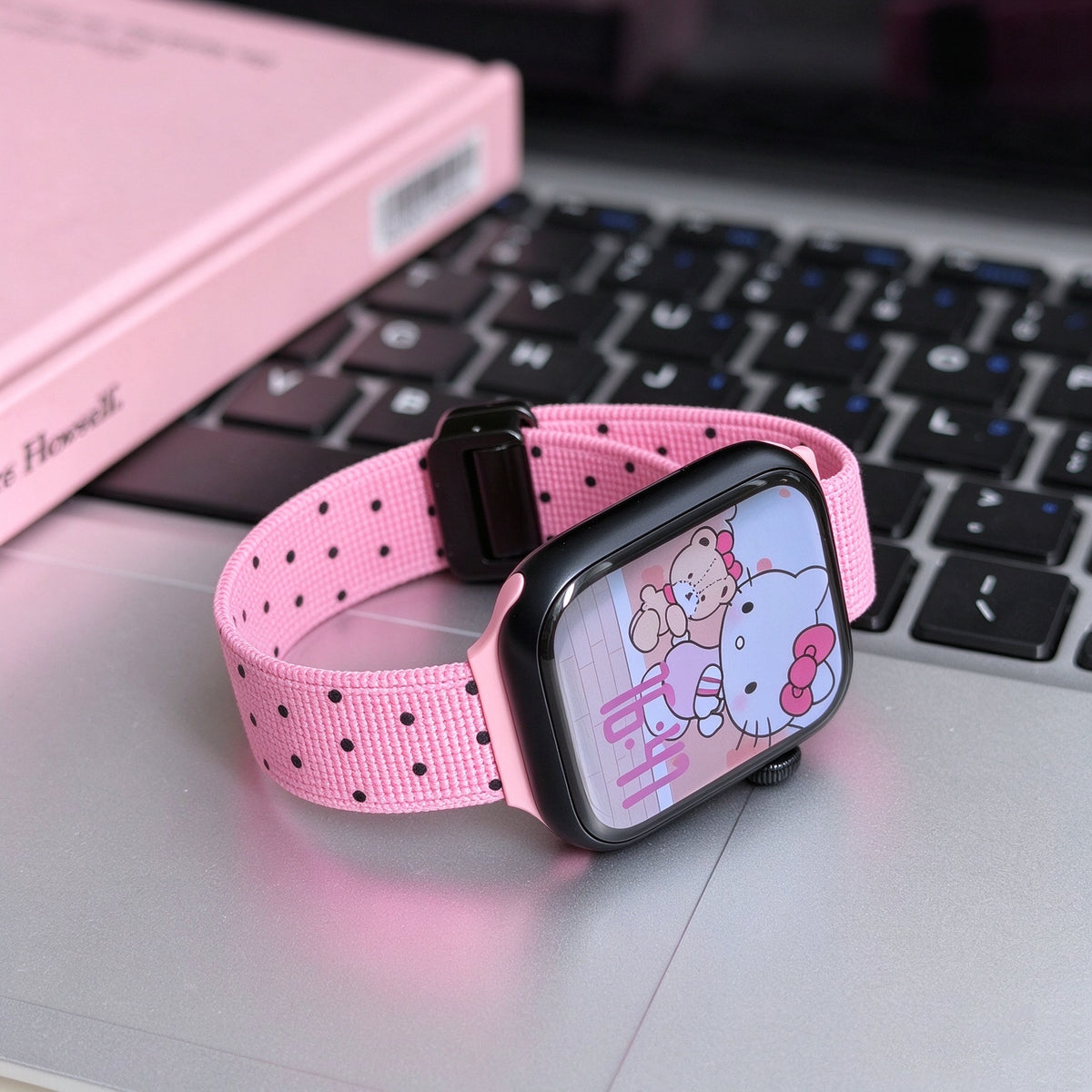Slim Polka Dot Magnetic Nylon Strap