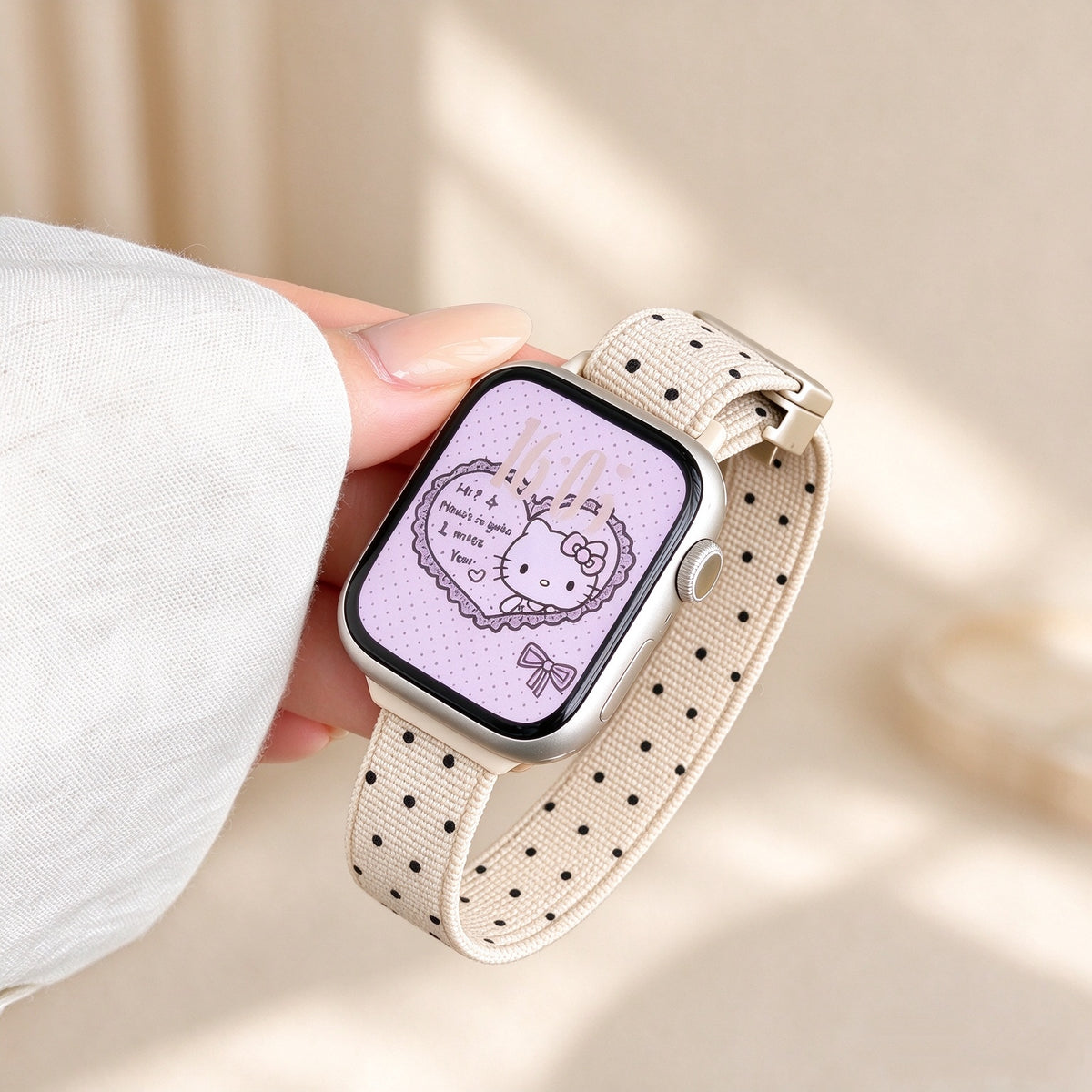 Slim Polka Dot Magnetic Nylon Strap