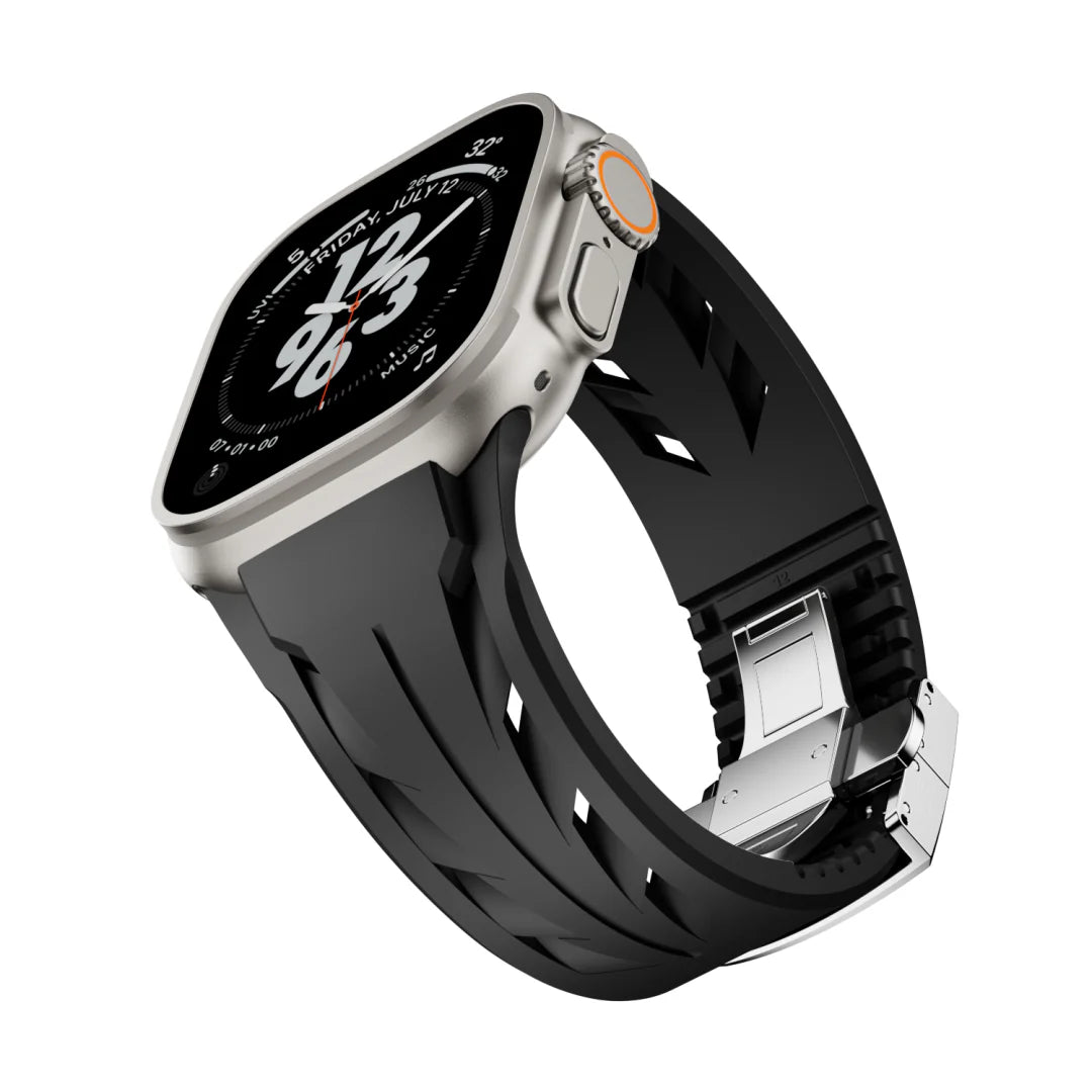 FKM Rubber Butterfly Buckle Band For Apple Watch