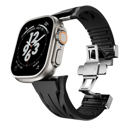 FKM Rubber Butterfly Buckle Band For Apple Watch