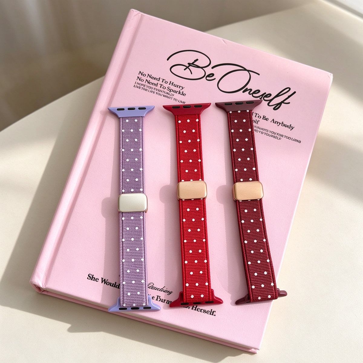 Slim Polka Dot Magnetic Nylon Strap