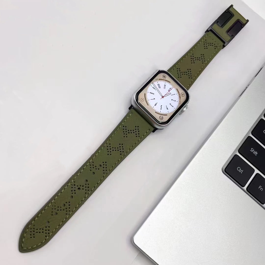 Breathable Leather Band For Apple Watch