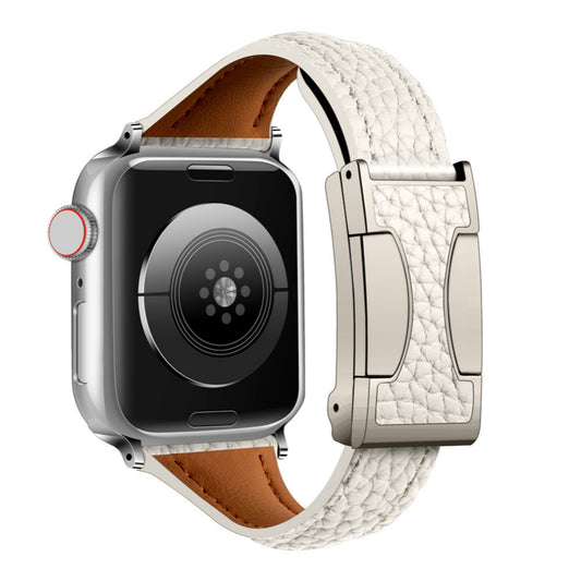 Lychee Pattern Leather Band For Apple Watch