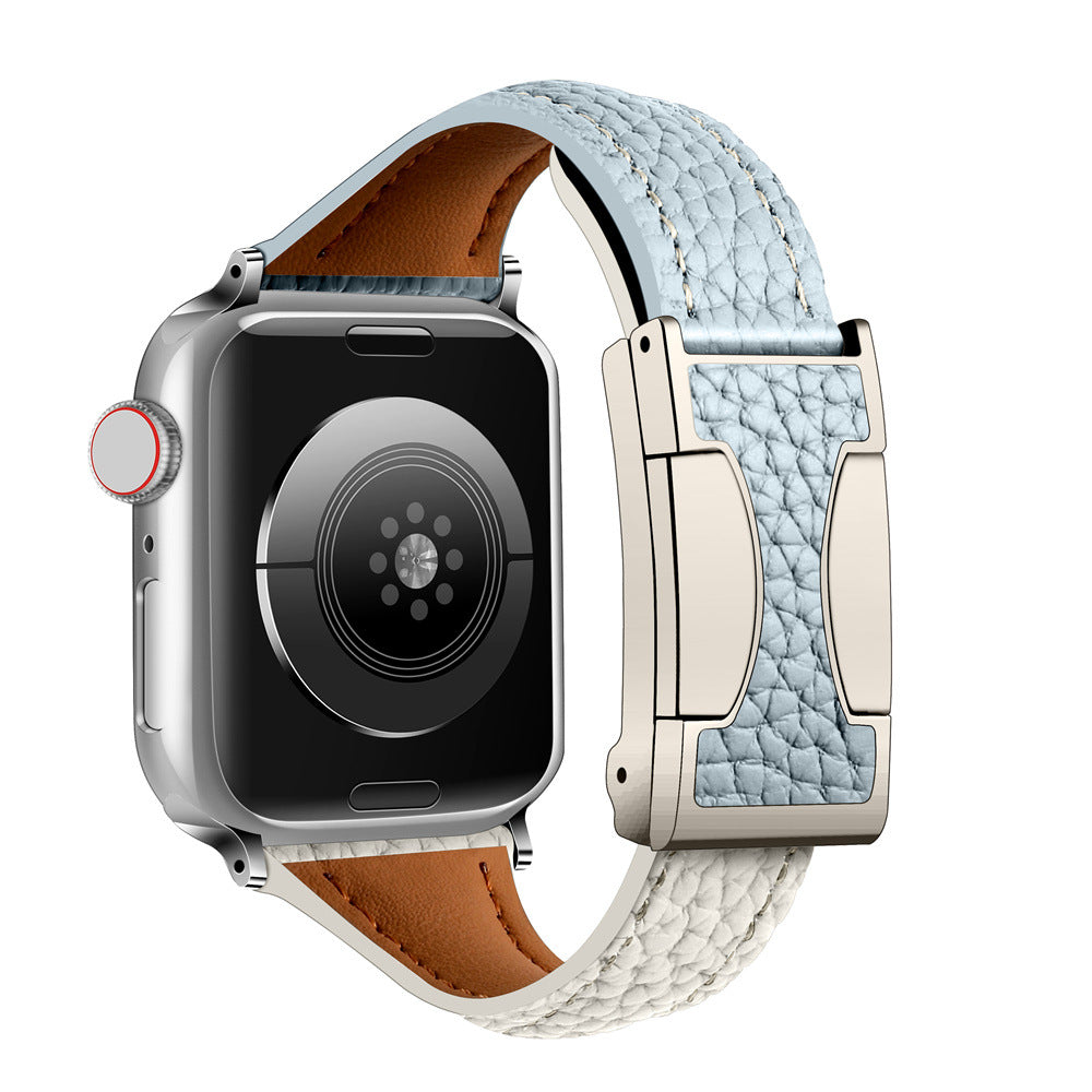 Lychee Pattern Leather Band For Apple Watch