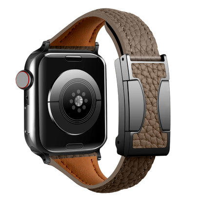 Lychee Pattern Leather Band For Apple Watch