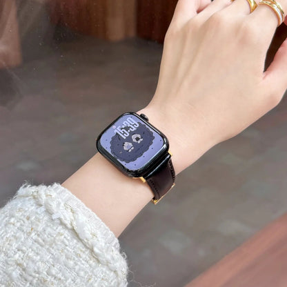 Leather Magnetic Buckle Strap For Apple Watch