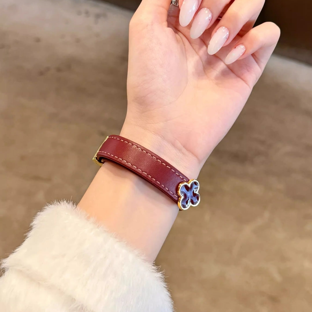 Elegant Floral Leather Strap