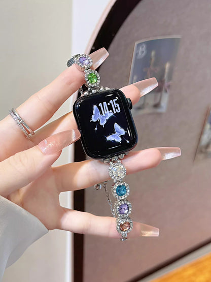 Rainbow Crystal Pearl Bracelet for Apple Watch